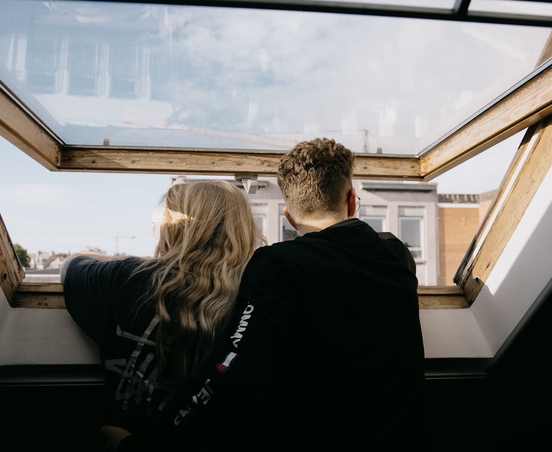 People in window